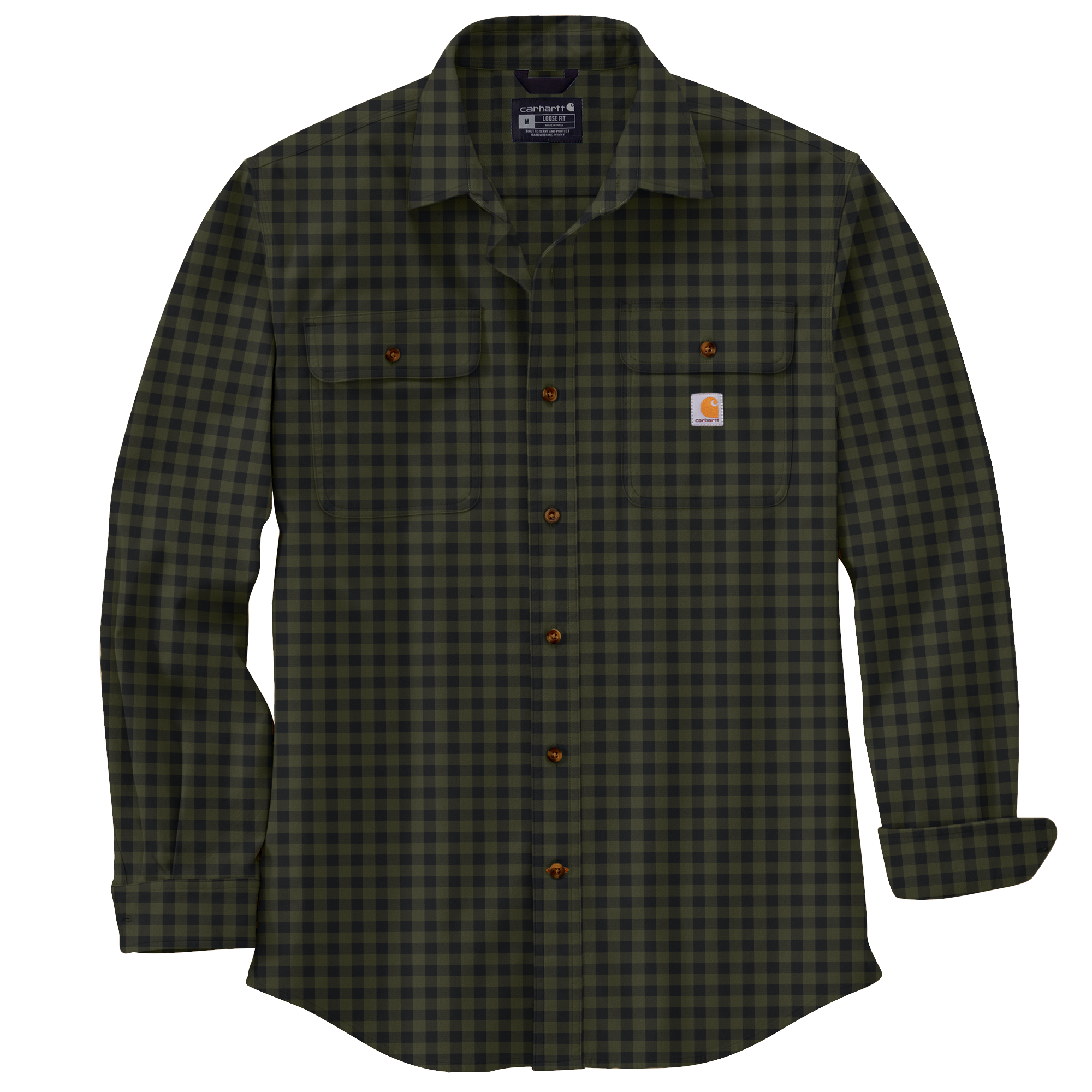 CARHARTT LOOSE FIT HEAVYWEIGHT FLANNEL LONG-SLEEVE PLAID SHIRT