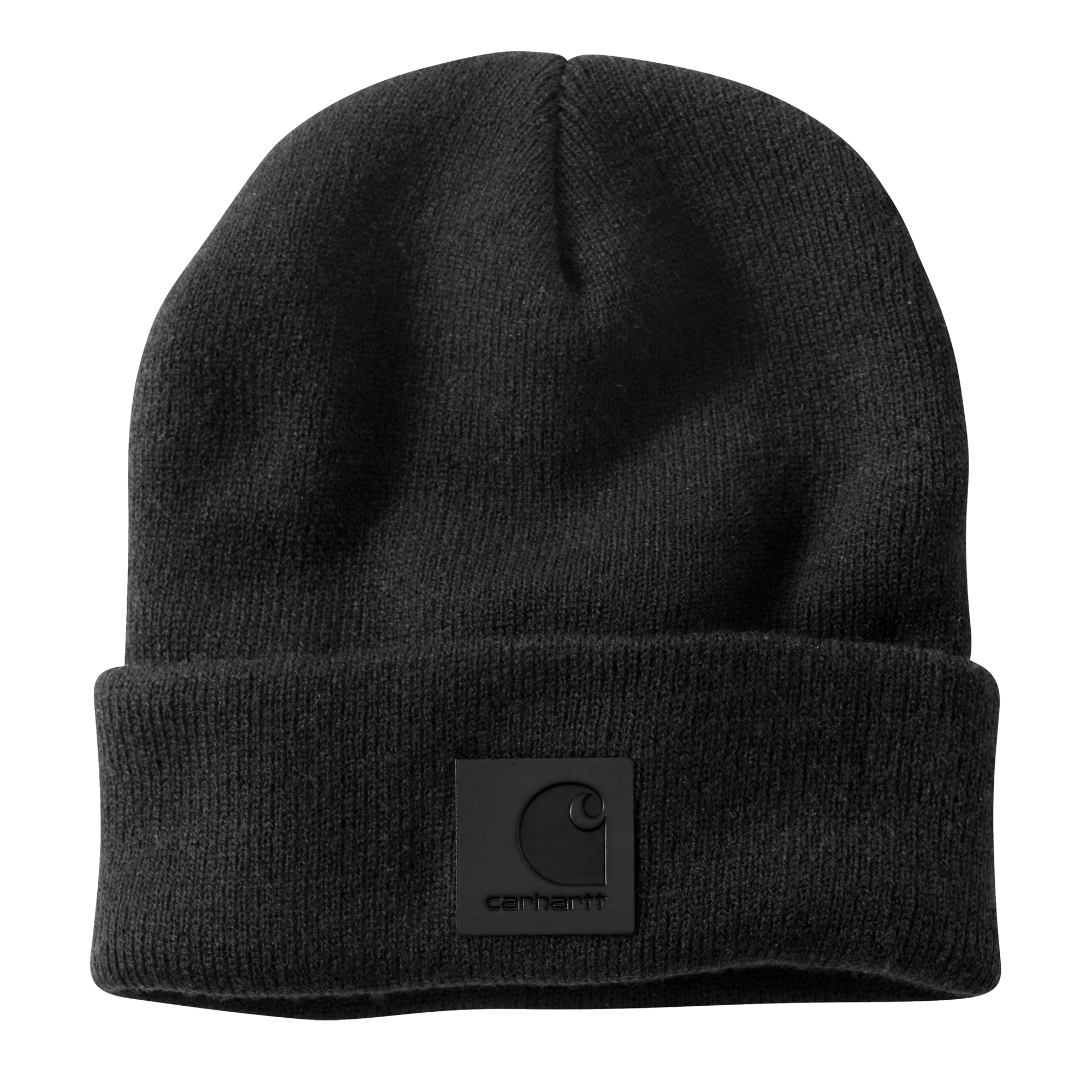 NWT HUNTER Black Tonal Patch Beanie Hat Unisex Leather Patch Beanie - Hunting Accessories | Badlands Gear main image 2