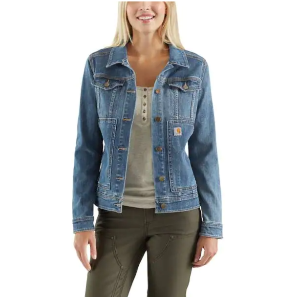 CARHARTT WOMEN'S RUGGED FLEX RELAXED FIT DENIM JACKET 102970