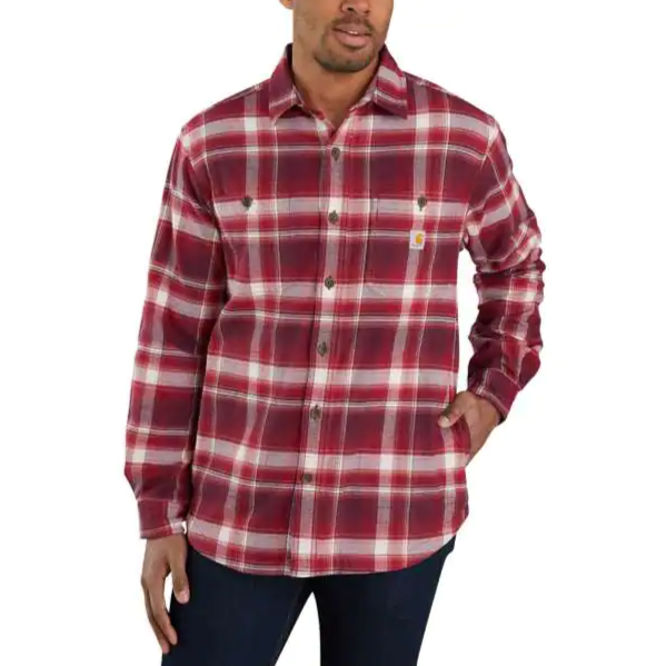 CARHARTT RUGGED FLEX RELAXED FIT MIDWEIGHT FLANNEL FLEECE-LINED SHIRT 104913