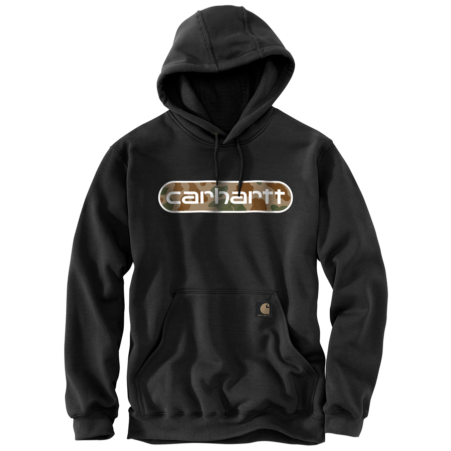 CARHARTT LOOSE FIT MIDWEIGHT CAMO LOGO GRAPHIC HOODIE 105942