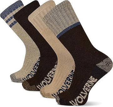 WOLVERINE WILDERNESS THERMAL BOOT SOCK BOOT CREW 4 pack