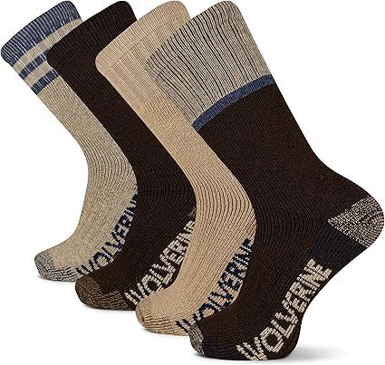 WOLVERINE WILDERNESS THERMAL BOOT SOCK BOOT CREW 4 pack