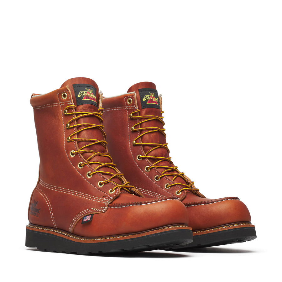 THOROGOOD AMERICAN HERITAGE – 8″ TOBACCO STEEL MOC TOE BLK WEDGE 804-4288