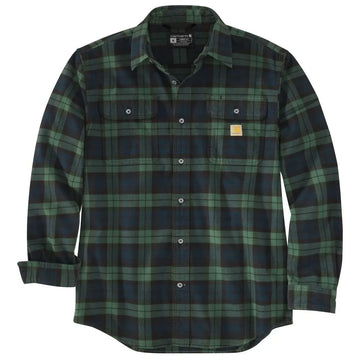 LOOSE FIT HEAVYWEIGHT FLANNEL LONG-SLEEVE PLAID SHIRT 106356