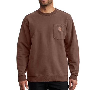 Carhartt RELAXED FIT MIDWEIGHT GARMENT DYE FRENCH TERRY CREWNECK POCKET SWEATSHIRT 106853