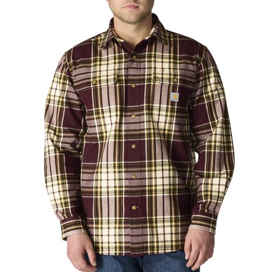 Carhartt LOOSE FIT HEAVYWEIGHT FLANNEL LONG-SLEEVE PLAID SHIRT 107013