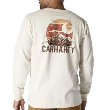 CARHARTT RELAXED FIT HEAVYWEIGHT LONG-SLEEVE MOUNTAIN GRAPHIC T-SHIRT 107260