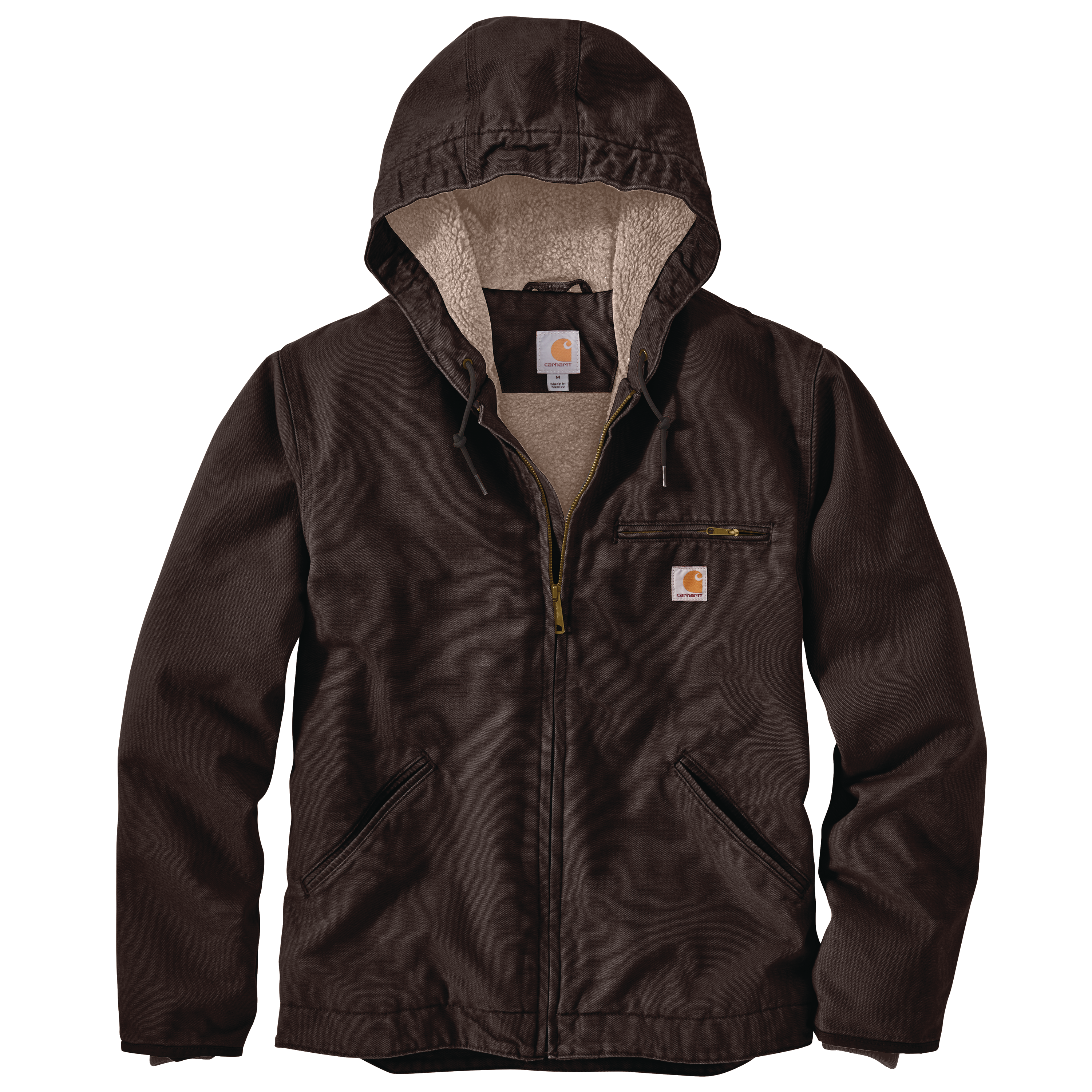【MADE IN MEXICO】Carhartt フード付きジャケット CARHARTT RELAXED FIT WASHED DUCK SHERPA-LINED JACKET 104392