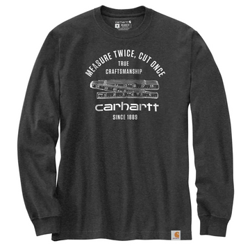 CARHARTT RELAXED FIT HEAVYWEIGHT LONG-SLEEVE TRUE CRAFTSMANSHIP GRAPHIC T-SHIRT CARBON HEATHER 105164