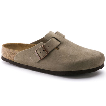 BIRKENSTOCK BOSTON SUEDE LEATHER SOFT FOOTBED TAUPE