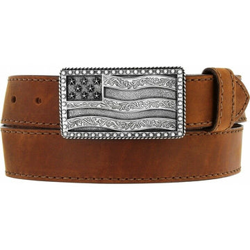 JUSTIN BROWN FLYING HIGH LEATHER BELT WITH FLG BUCKLE C12685