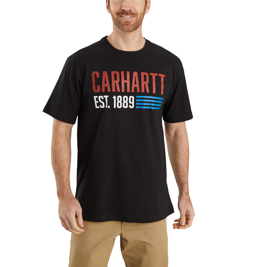 CARHARTT RELAXED FIT MIDWEIGHT SHORT SLEEVE USA MADE GRAPHIC T-SHIRT NAVY 104185
