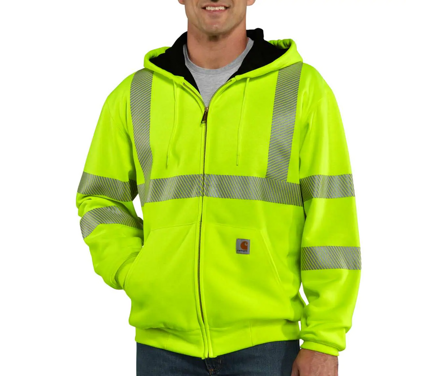 CARHARTT HIGH-VISIBILITY ZIP-FRONT CLASS 3 THERMAL-LINED SWEATSHIRT 100504