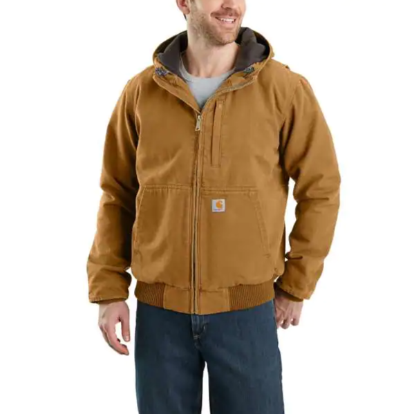 CARHARTT FULL SWING LOOSE FIT WASHED DUCK FLEECE-LINED ACTIVE JAC