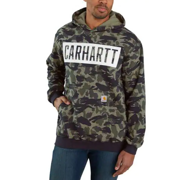 CARHARTT LOOSE FIT MIDWEIGHT HOODED CAMO GRAPHIC SWEATSHIRT 105061