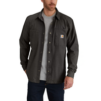 CARHARTT RUGGED FLEX RELAXED FIT CANVAS FLEECE-LINED SNAP-FRONT