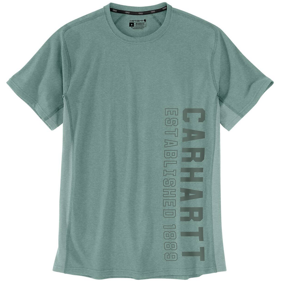 CARHARTT FORCE RELAXED FIT MIDWEIGHT SHORT-SLEEVE LOGO GRAPHIC T-SHIRT SUCCULENT HEATHER 105202